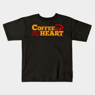 COFFEE STARTS MY HEART Kids T-Shirt